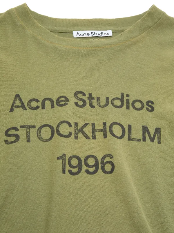Acne Studios logo-print T-shirt | Green | FARFETCH