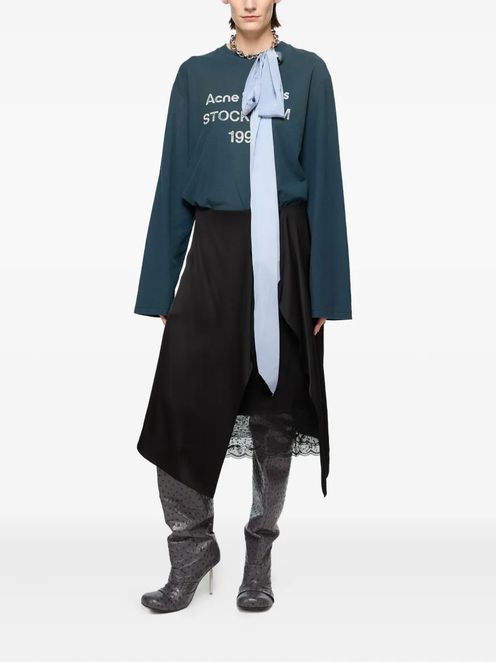 Acne Studios T-shirt met logoprint Blauw