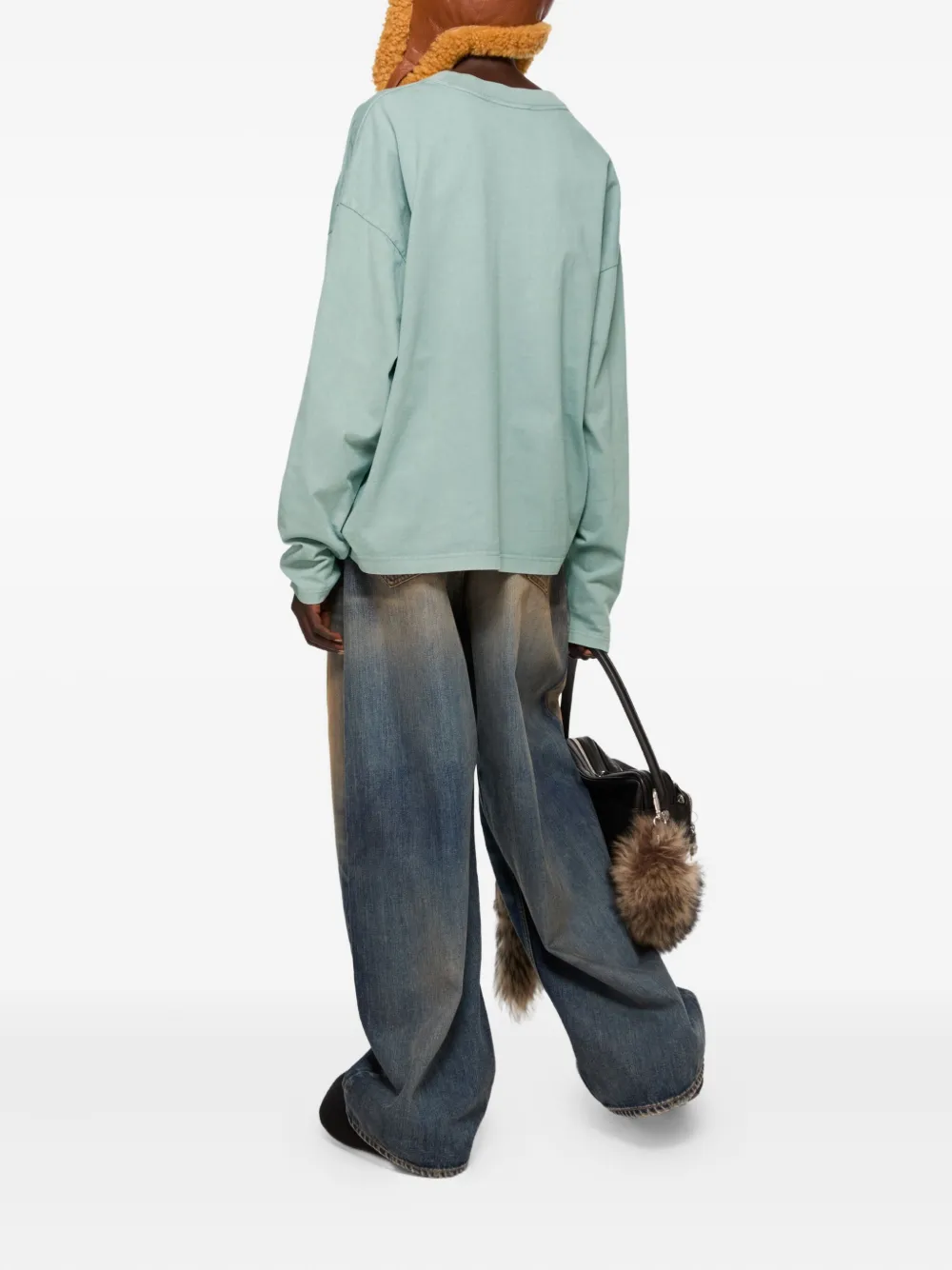 Acne Studios T-shirt met logoprint en lange mouwen Groen