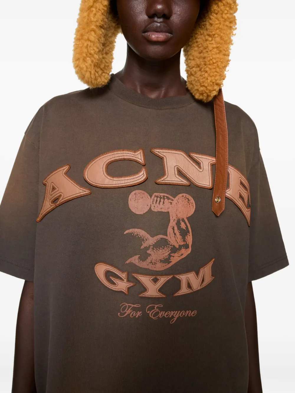 Acne Studios logo-appliqué T-shirt Bruin