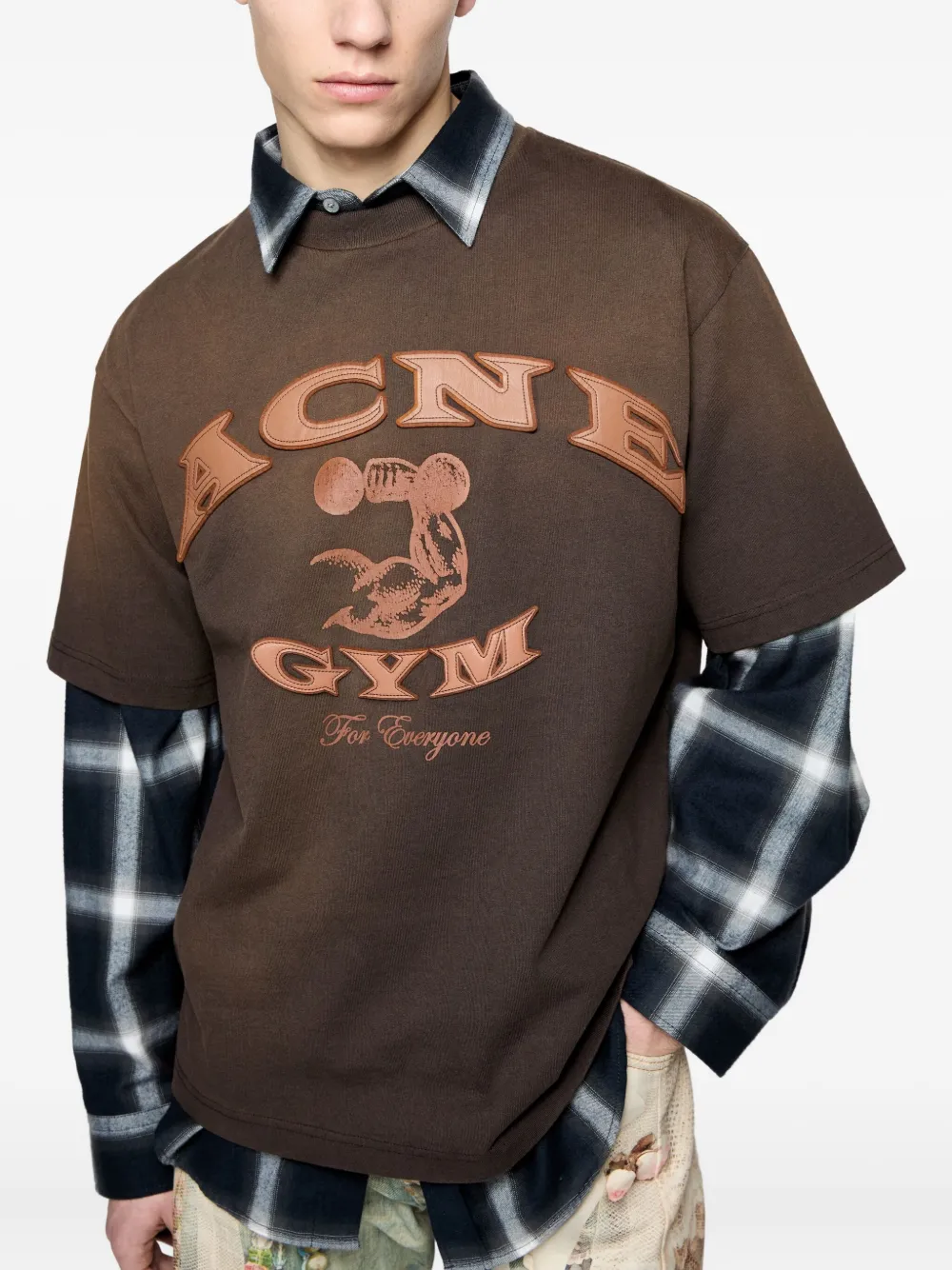 Acne Studios logo-appliqué T-shirt Bruin
