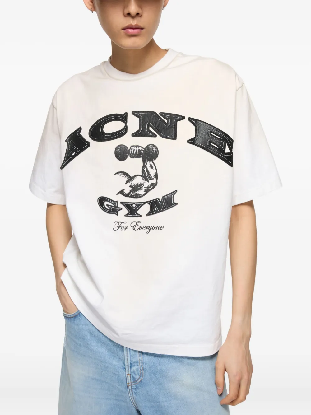Acne Studios logo-print T-shirt Beige