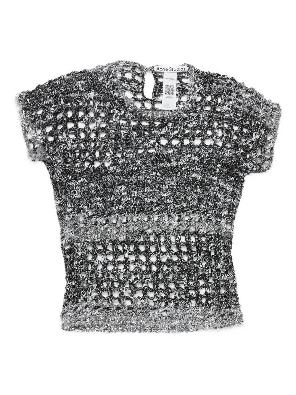 crochet-knit cropped T-shirt