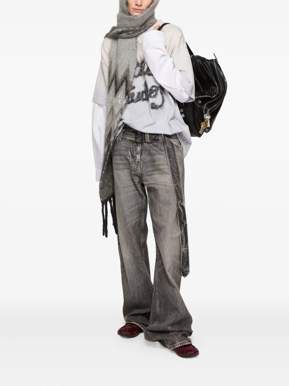 Acne Studios Sjaal met franje Grijs