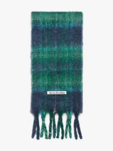 Acne Studios plaid fringed scarf