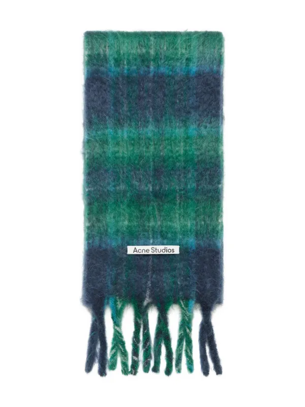 Acne Studios plaid fringed scarf