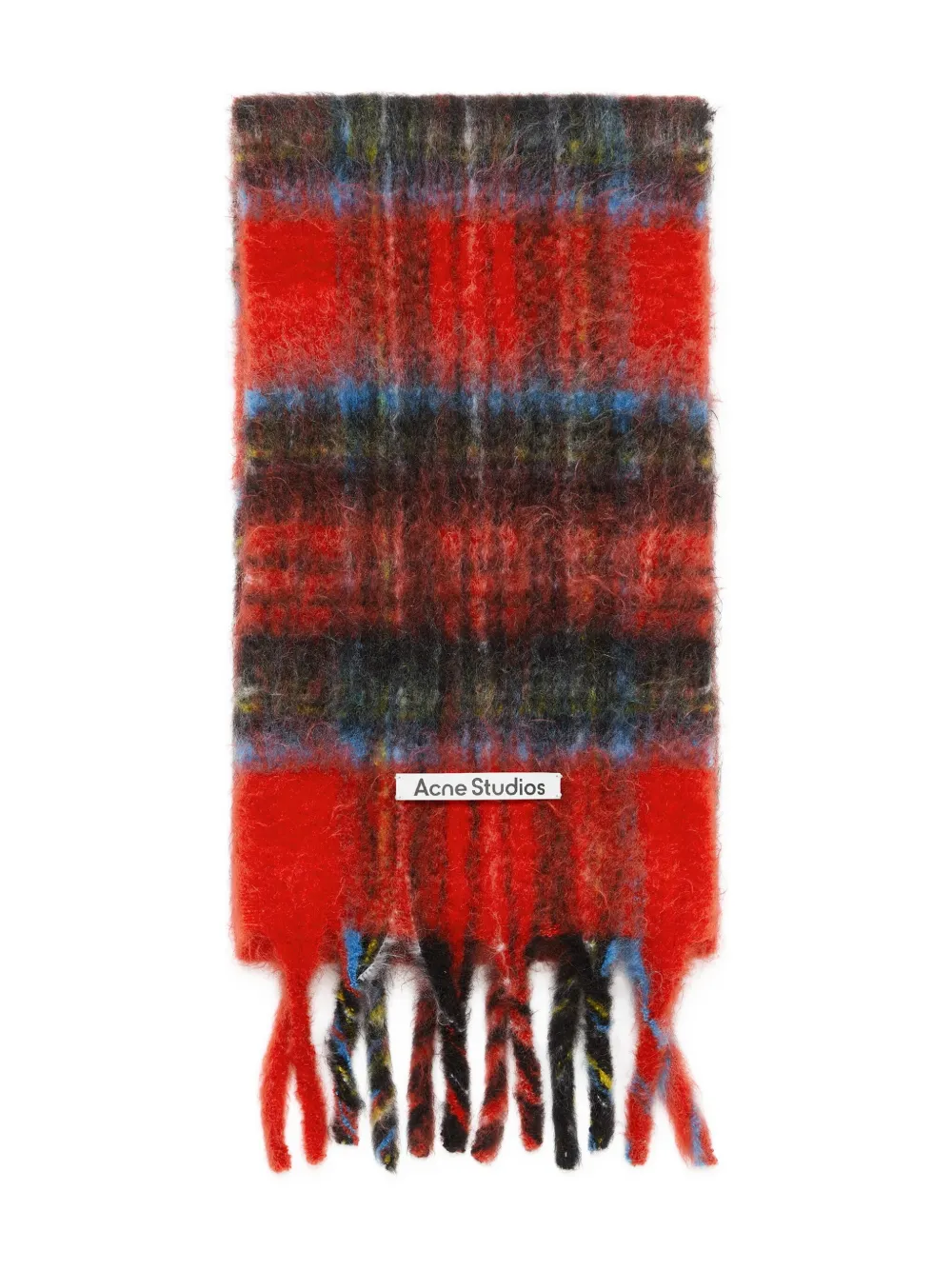 Acne Studios plaid fringed scarf | Red | Image 1