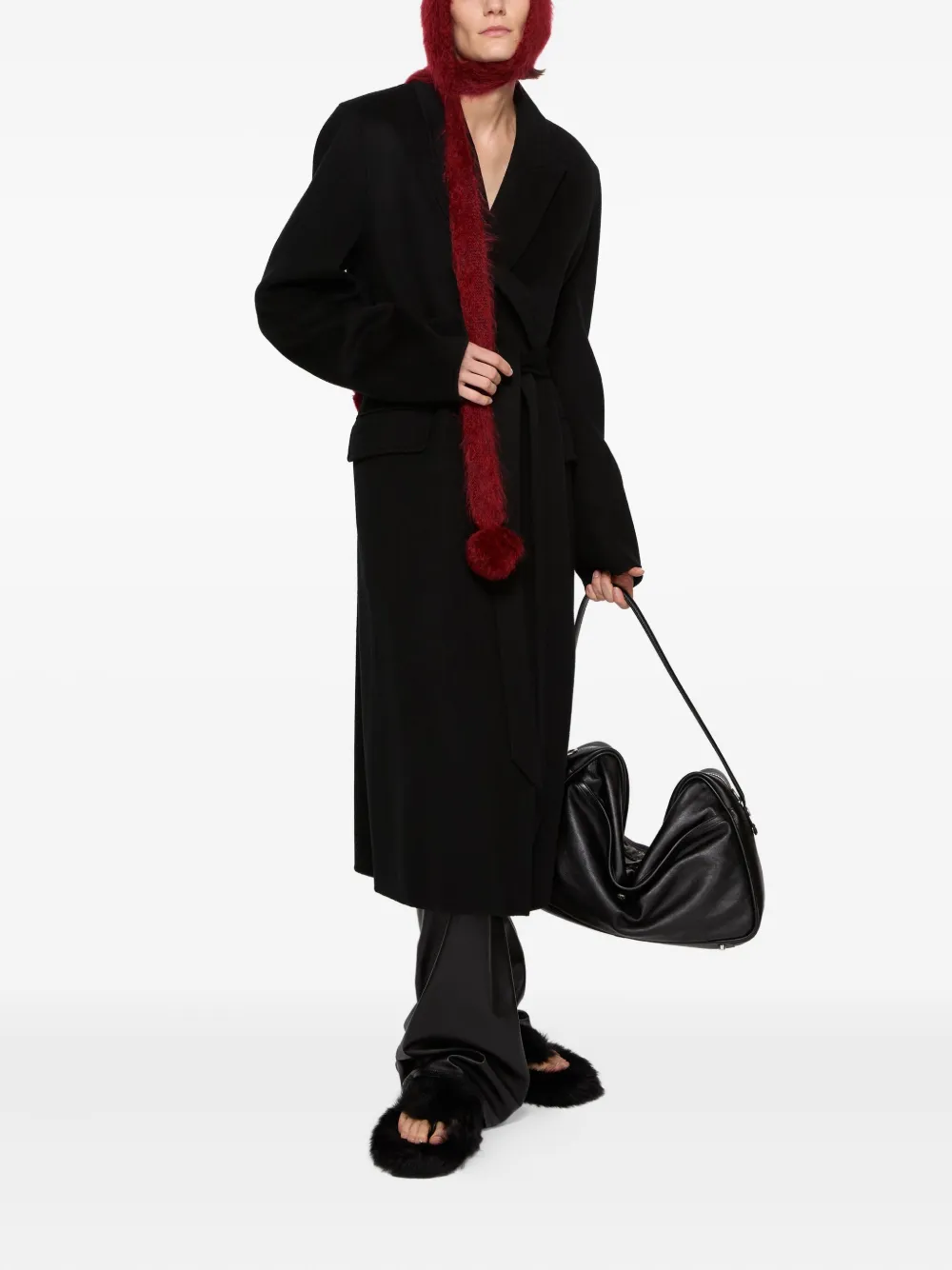 Acne Studios Pompom-detailing Hat In Burgundy