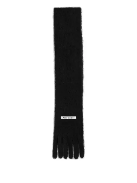 Acne Studios logo-patch fringed scarf