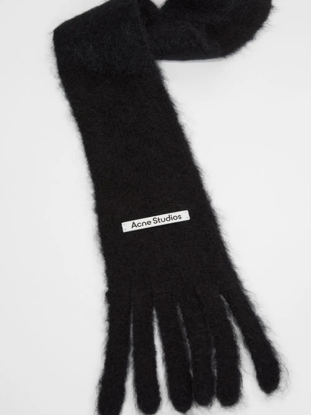 Acne Studios logo-patch fringed scarf | Hombre | Image 2
