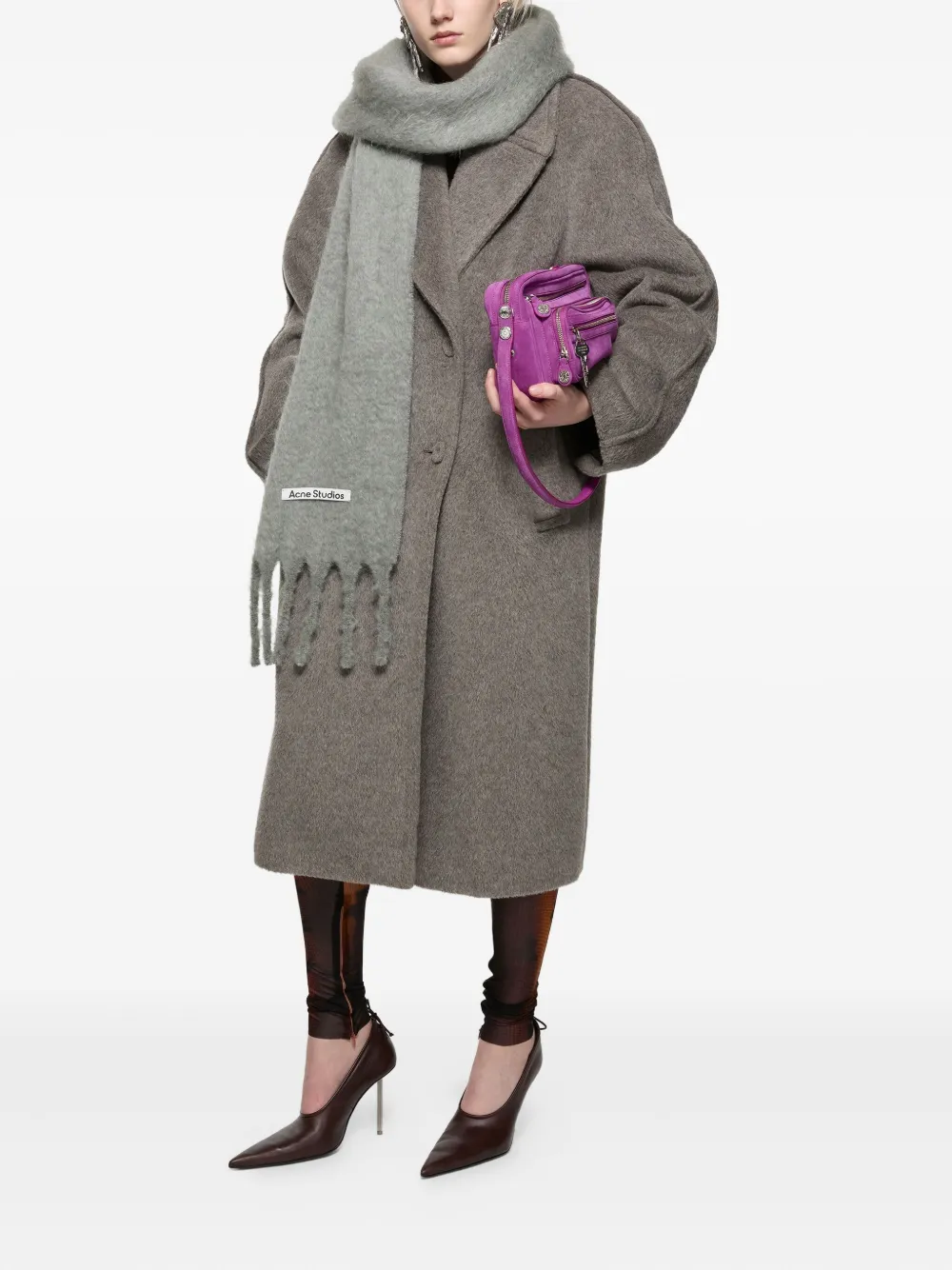Acne Studios Fringed Scarf In Gray