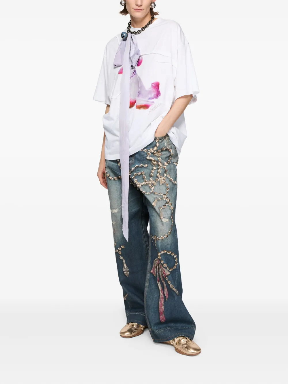 Acne Studios Graphic T-shirt In White