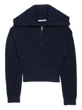 Acne Studios half-zip Jumper | Blue | FARFETCH GR