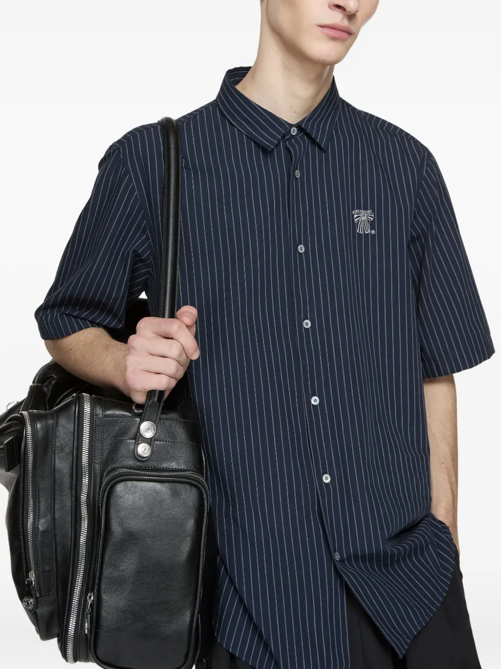 Acne Studios striped short-sleeve shirt Blauw