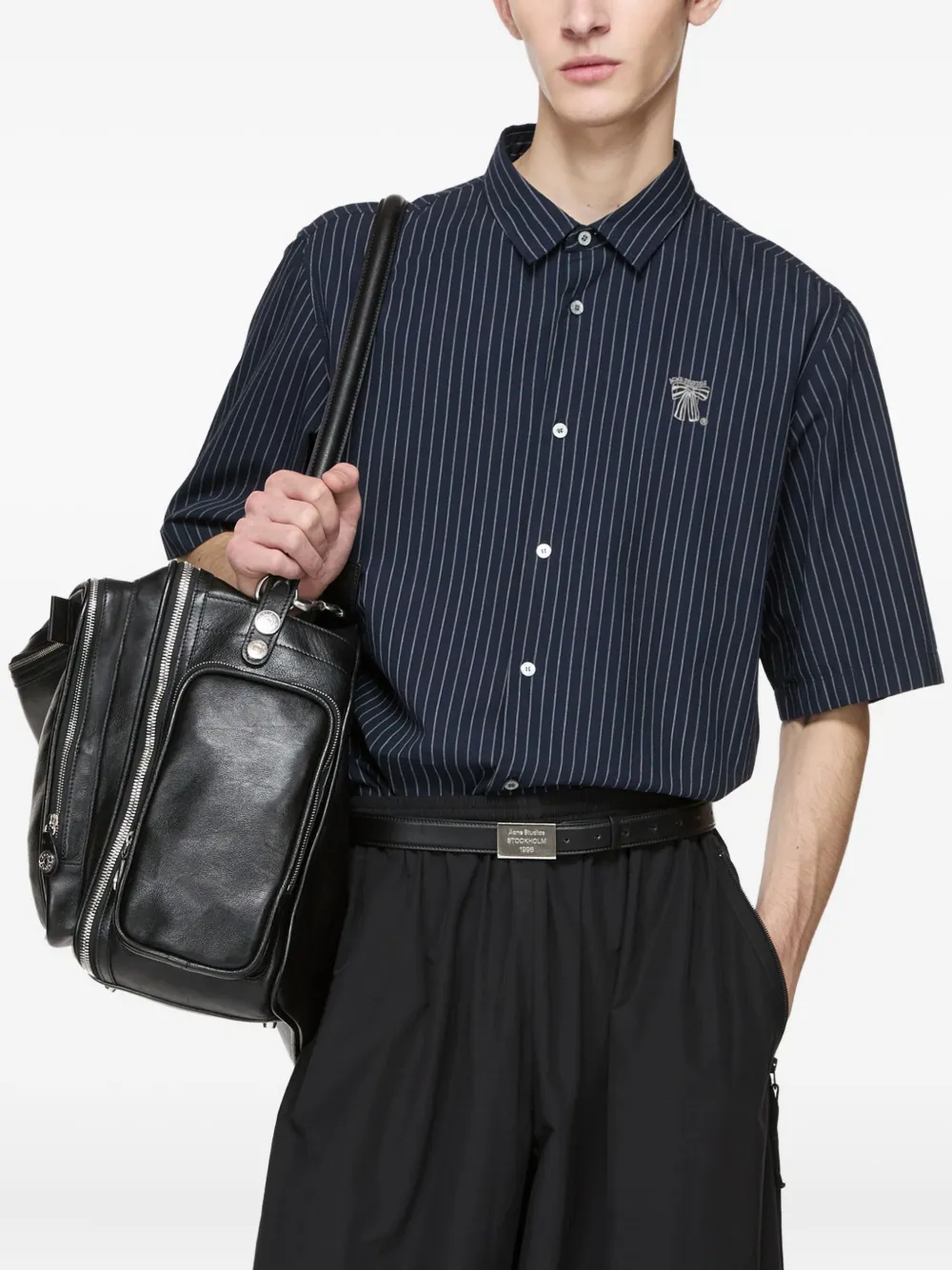 Acne Studios striped short-sleeve shirt Blauw