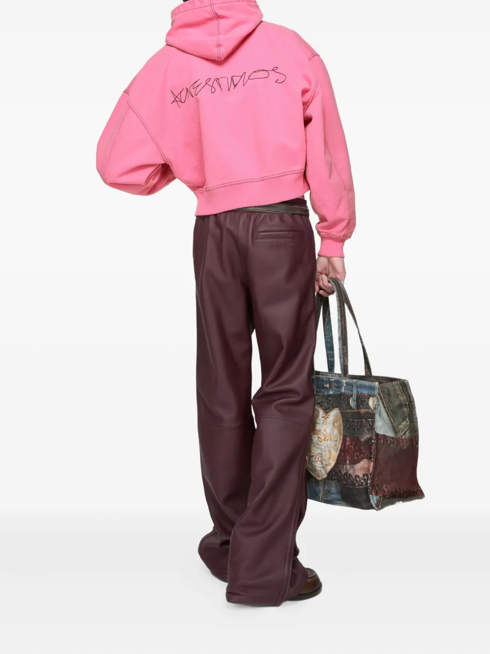 Acne Studios Hoodie met rits en stiksel Roze
