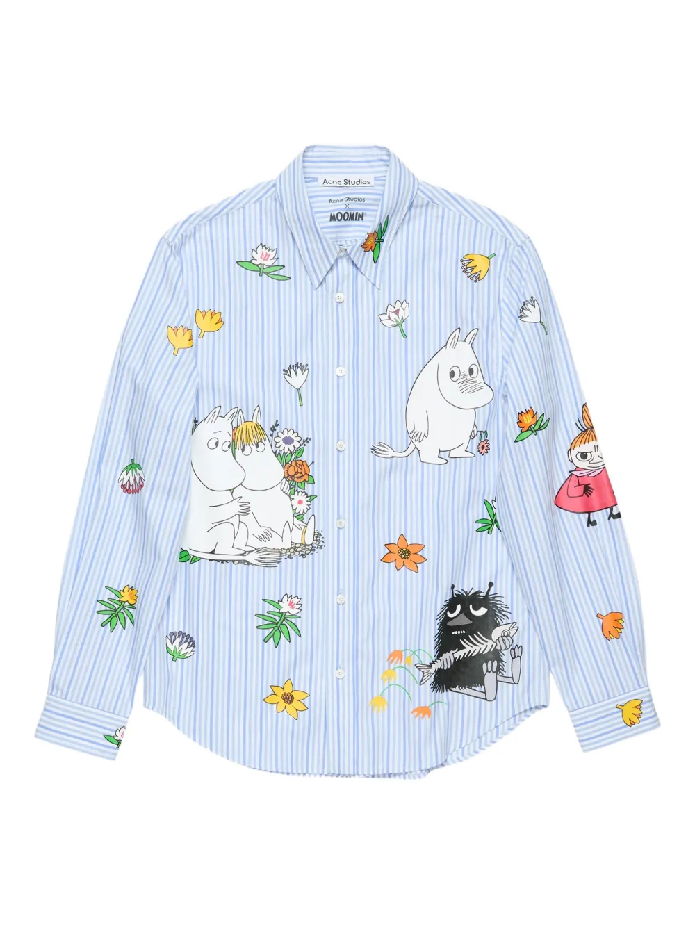 Acne Studios Gestreept shirt met borduurwerk Blauw