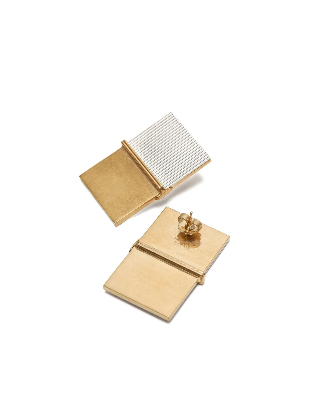 Acne Studios Notepad-shaped Earrings In Gold