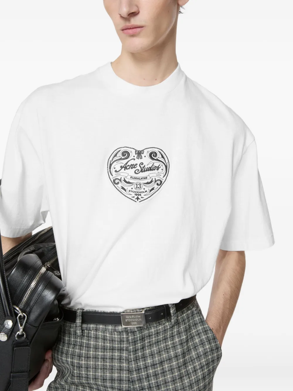 Acne Studios Heart-patch T-shirt In White