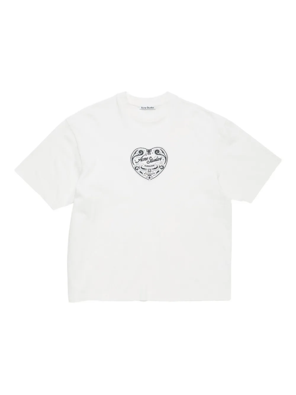 Acne Studios Heart-patch T-shirt In White