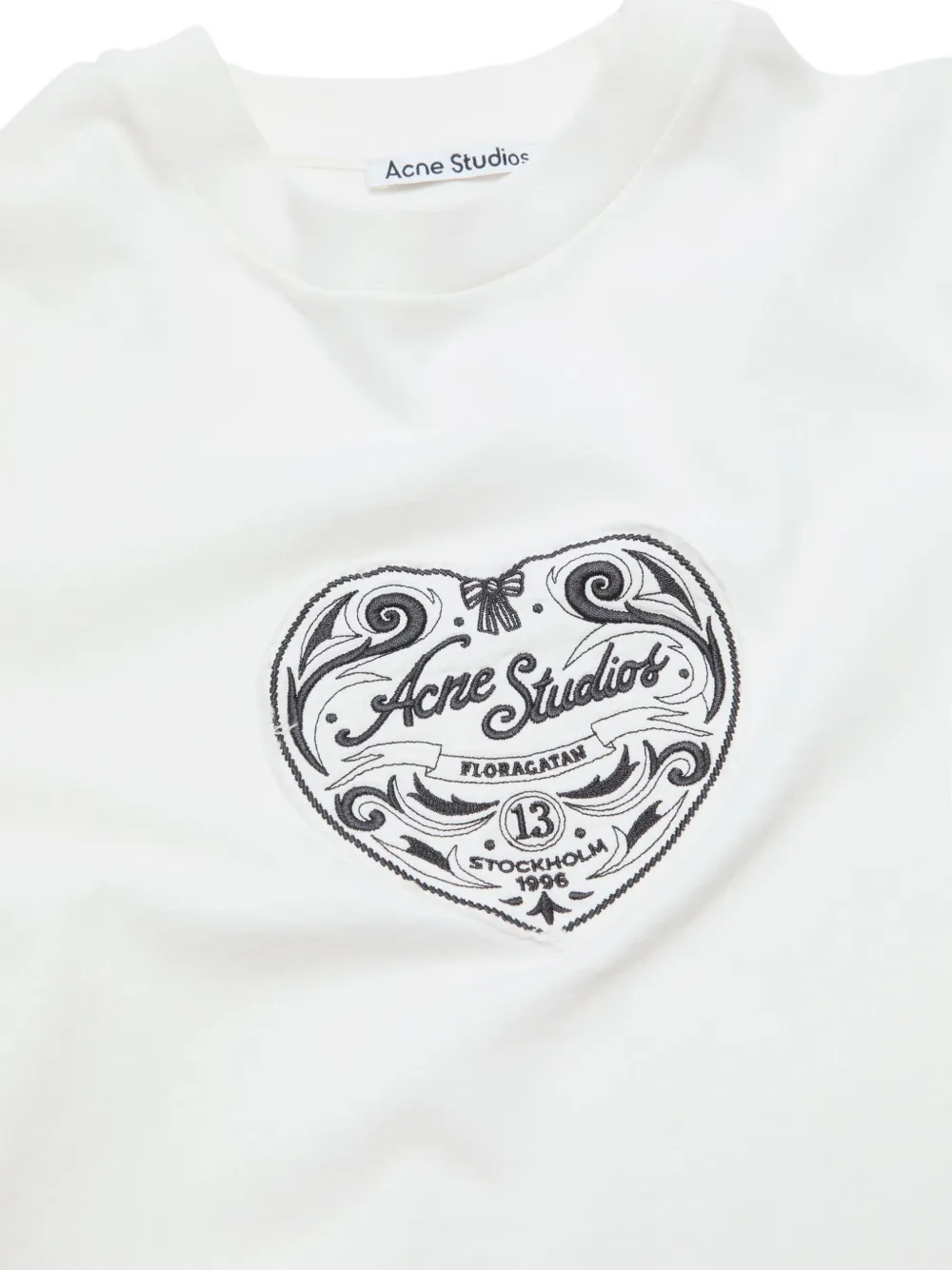 Acne Studios Heart-patch T-shirt In White