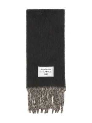 Acne Studios logo-patch Scarf | Black | FARFETCH