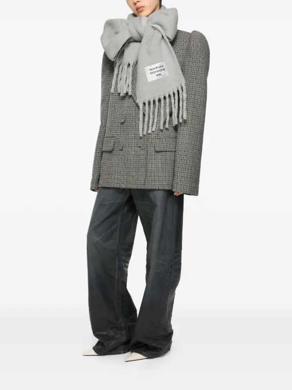 Acne Studios グレー フリンジスカーフ Acne Studios フリンジ スカーフ | グレー | FARFETCH JP