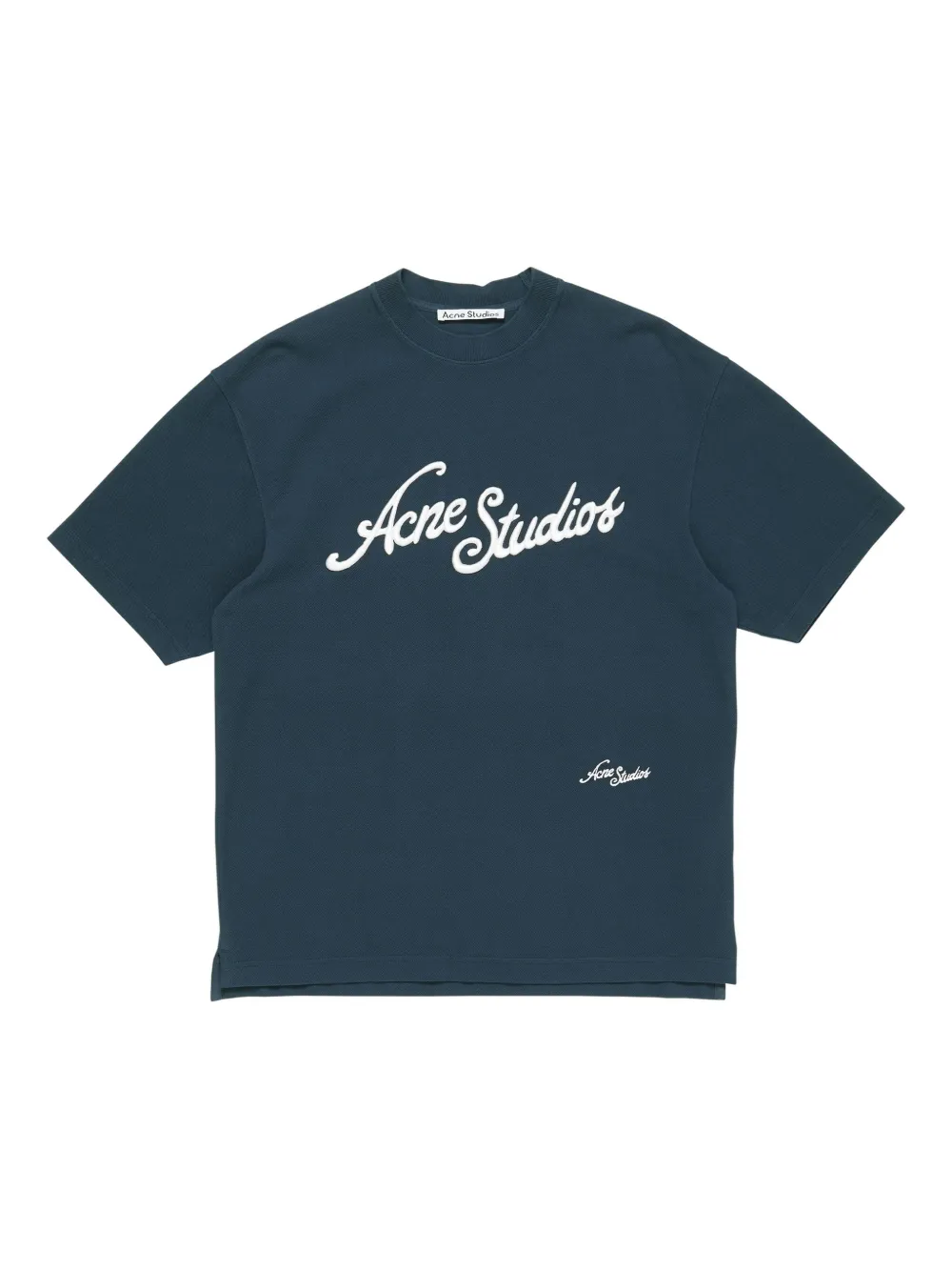 Acne Studios logo-embroidered T-shirt | Blue | Image 1