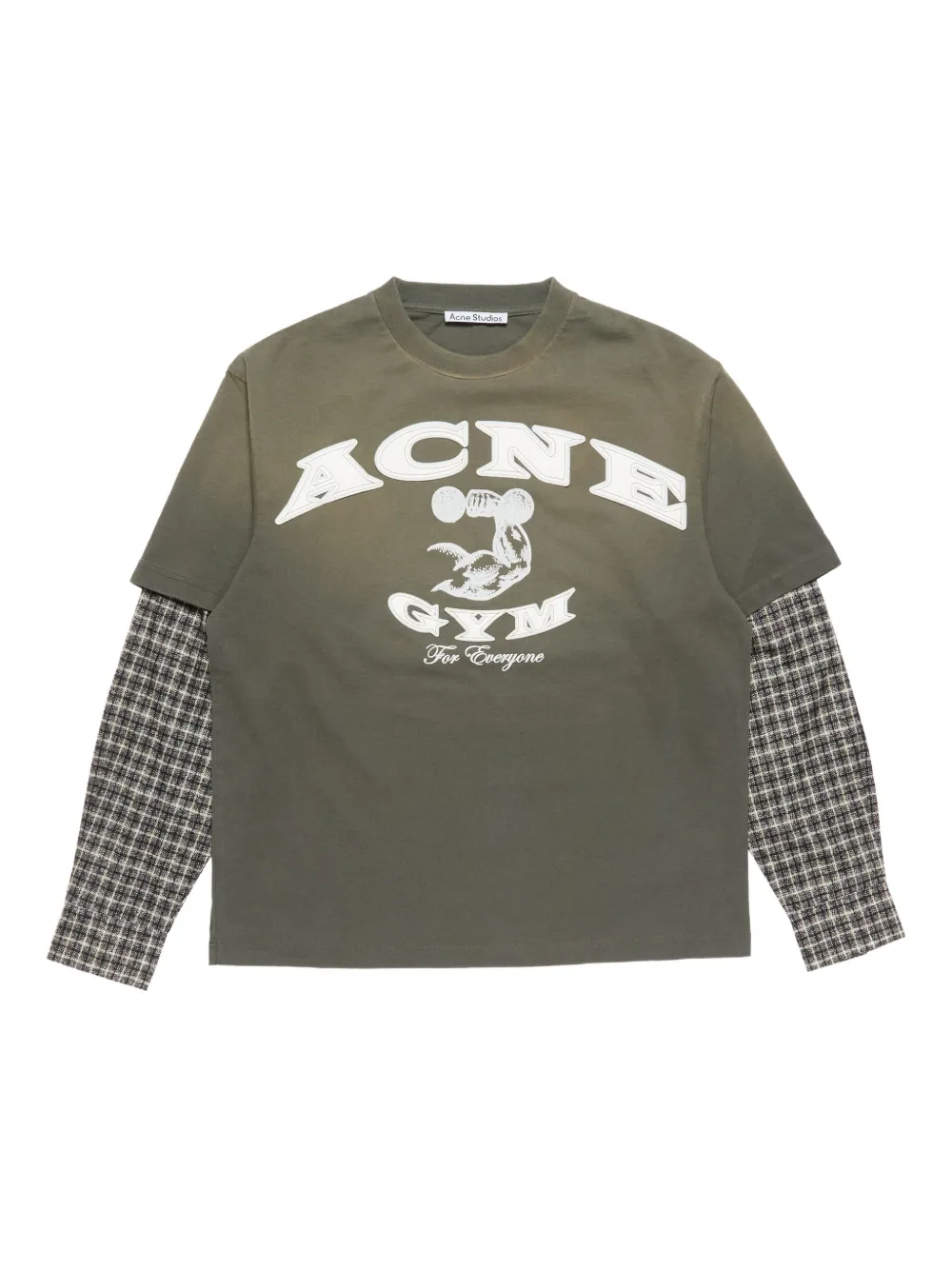 Acne Studios logo-appliqué layered T-shirt Groen