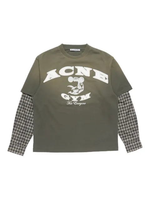 Acne Studios 로고 아플리케 레이어드 티셔츠