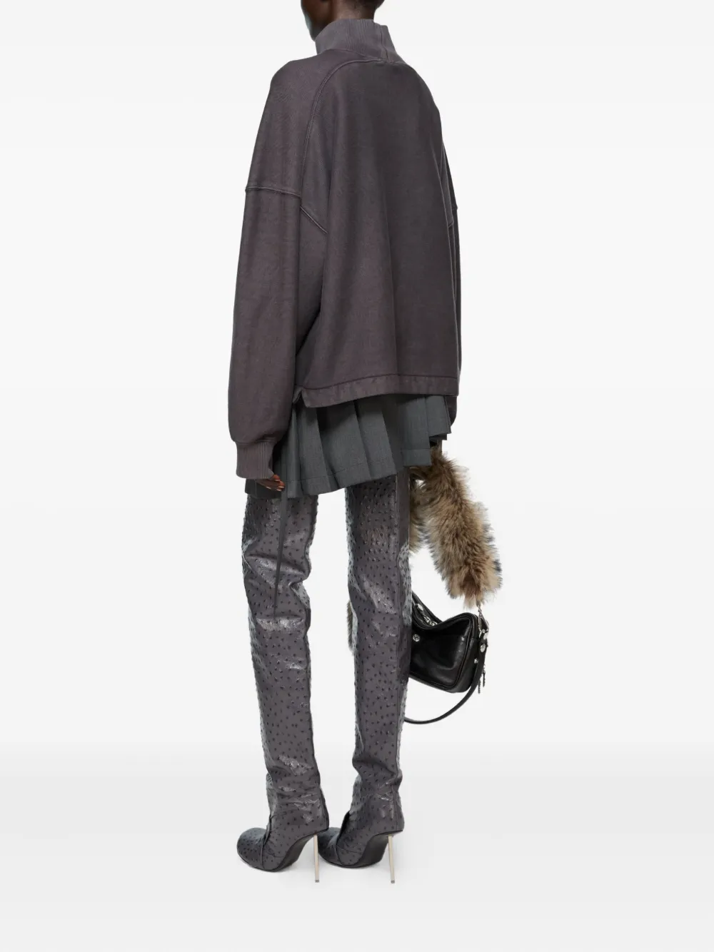 Acne Studios logo-print high-neck sweater Grijs