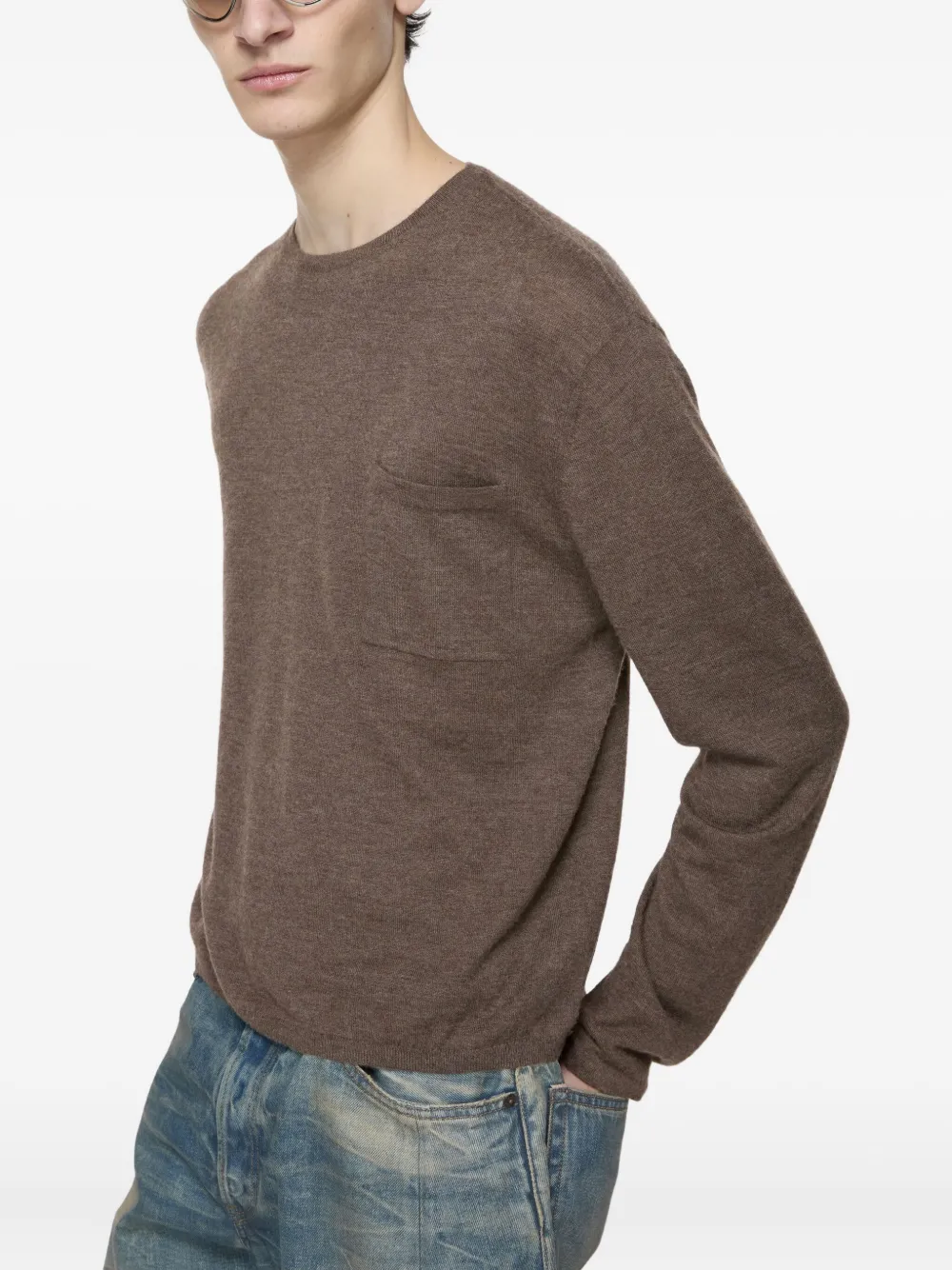 Acne Studios Trui met borstzak en lange mouwen Bruin