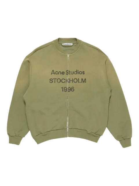 Acne Studios logo-print zip-up cardigan