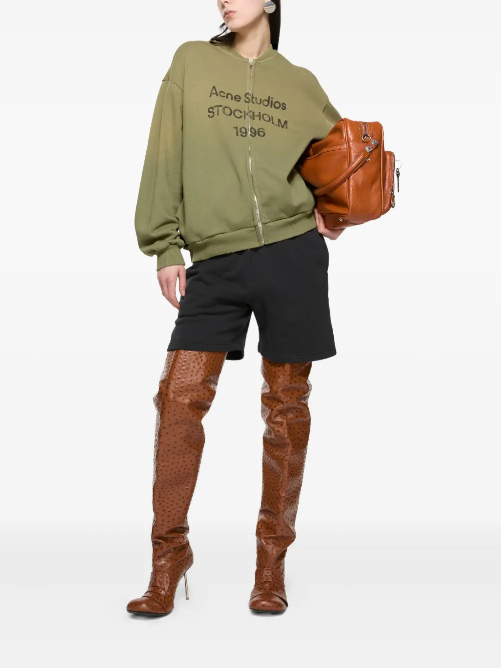 Acne Studios Vest met rits en logoprint Groen