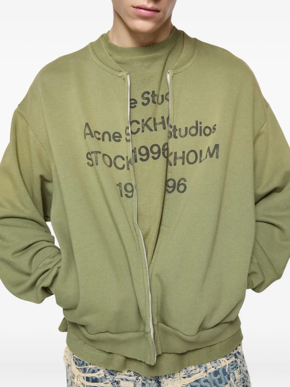 Acne Studios Vest met rits en logoprint Groen