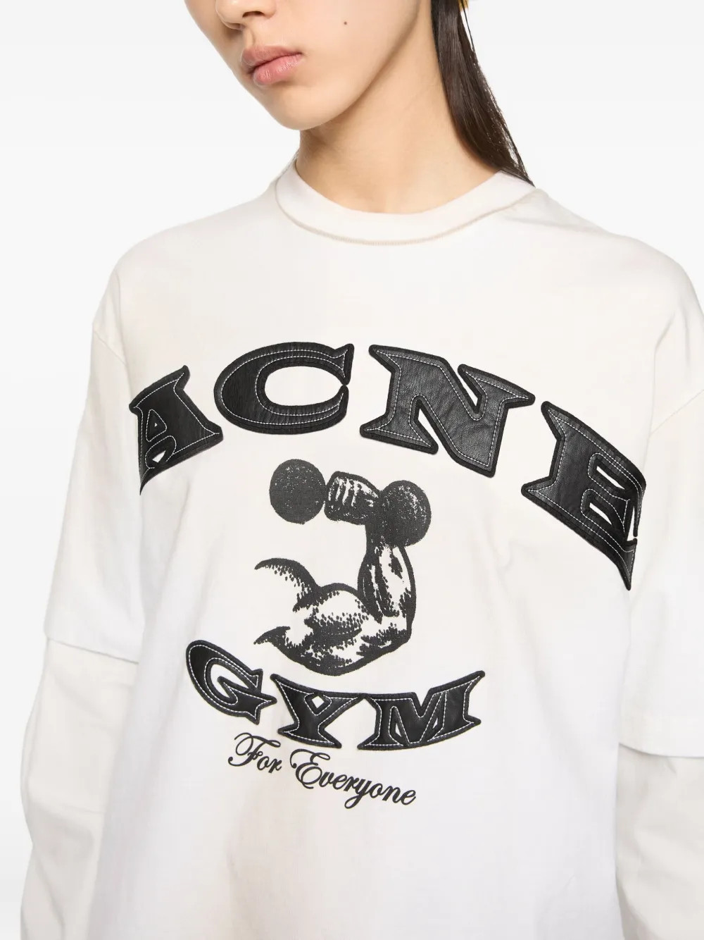 Acne Studios layered long-sleeve T-shirt Beige