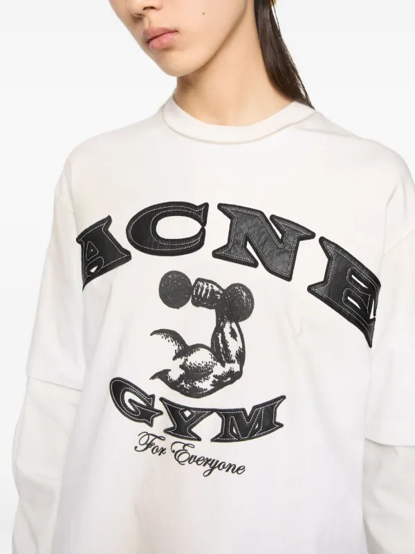 トップス Acne studios white long sleeve T-shirt Acne Studios - Long sleeve t-shirt - regular fit - Optic White