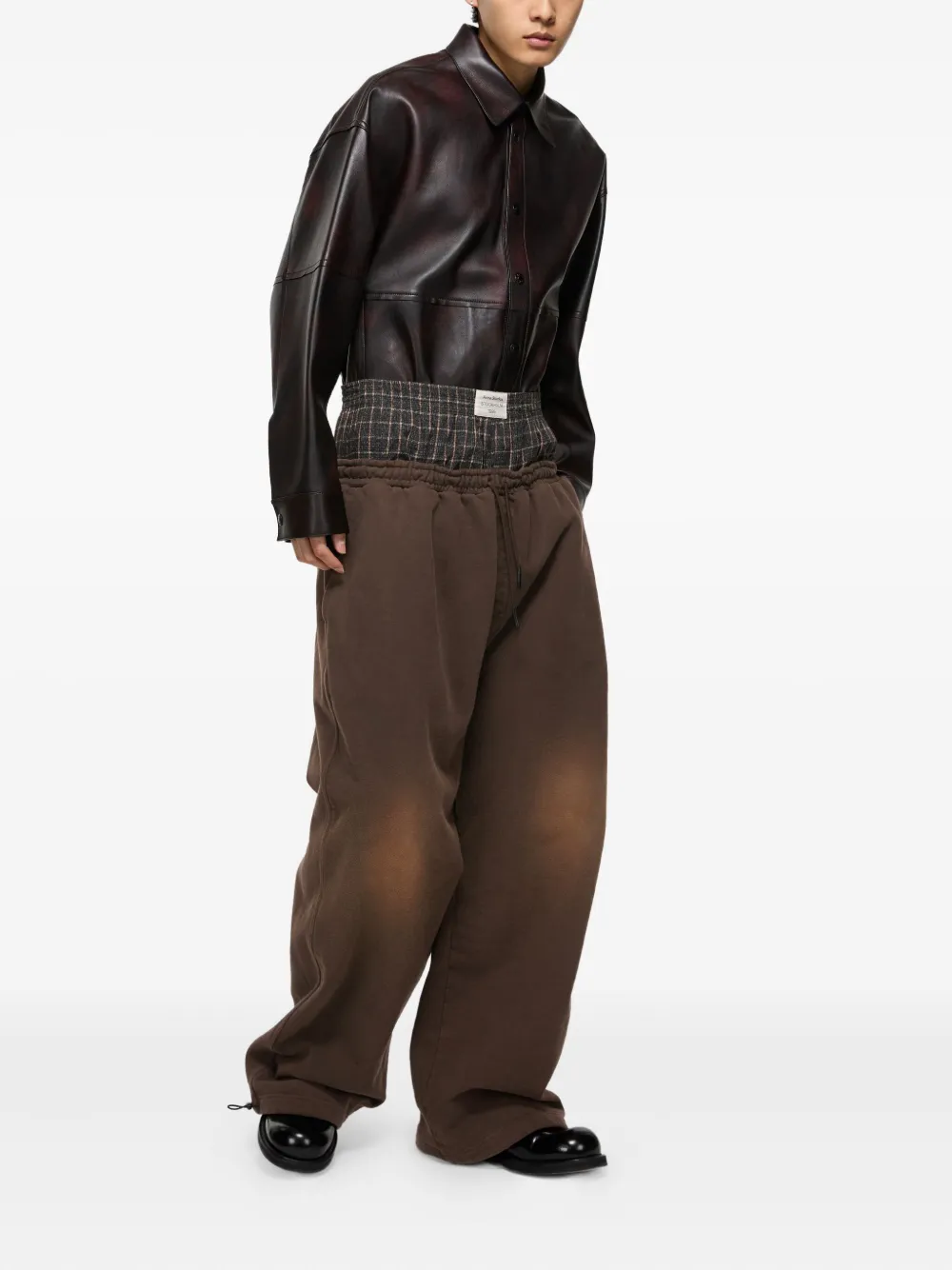 Acne Studios Drawstring Track Trousers In Brown