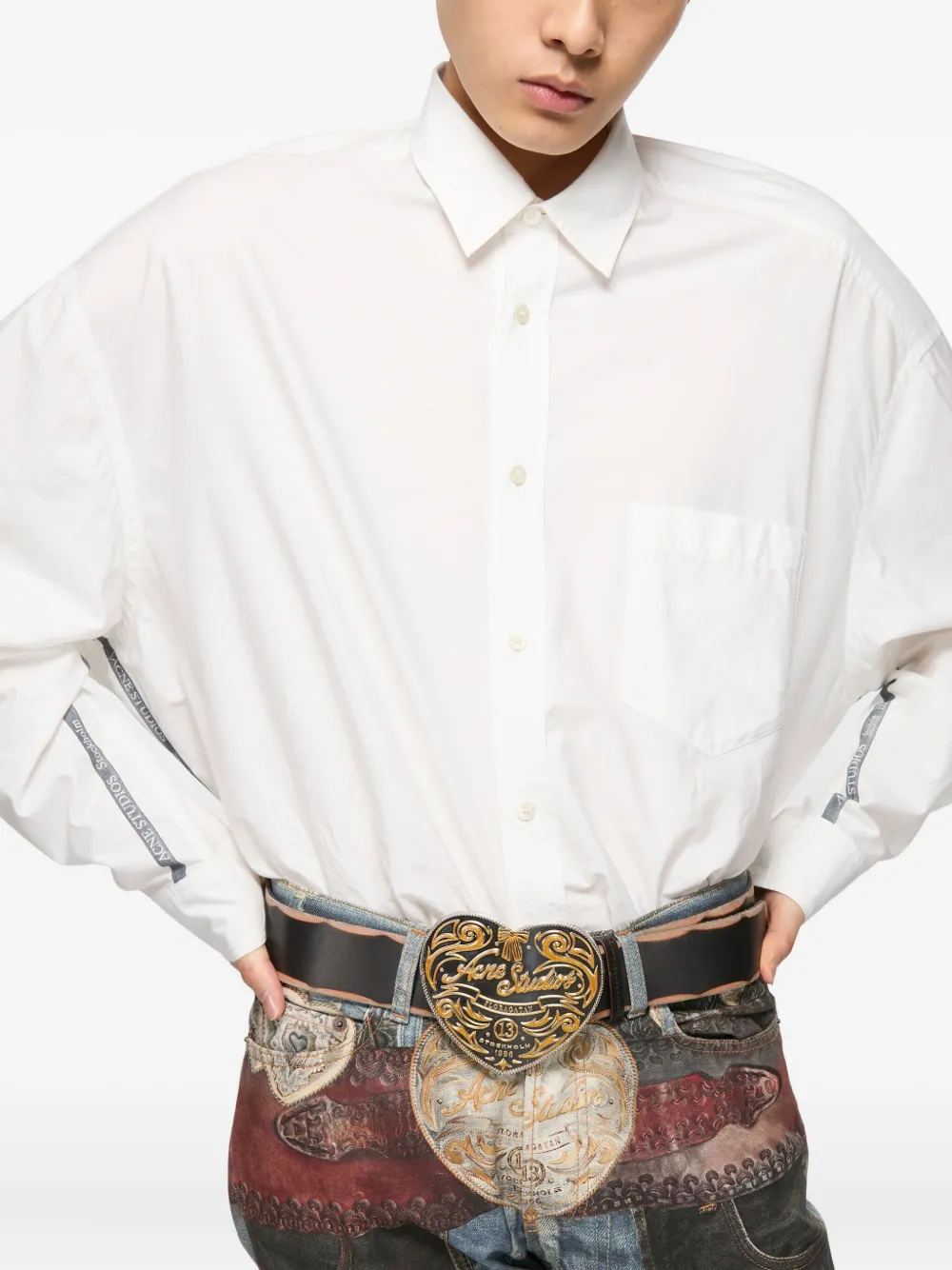 Acne Studios Overhemd met logodetail Wit