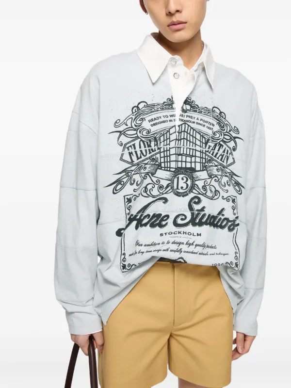 Acne Studios グラフィック ポロシャツ | グレー | FARFETCH JP