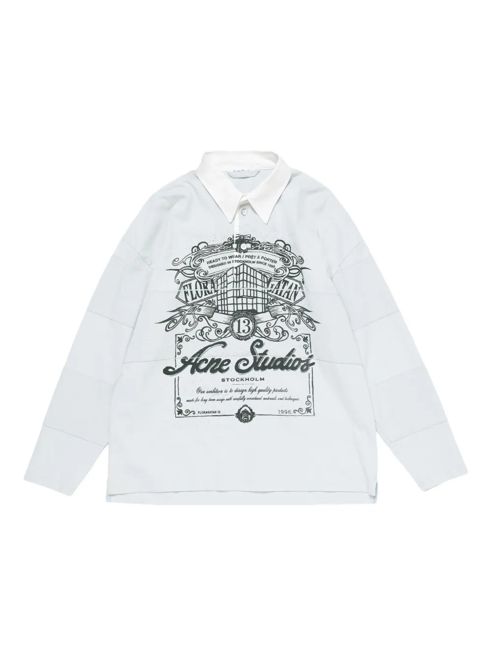 Acne Studios Polo con stampa grafica - Grigio