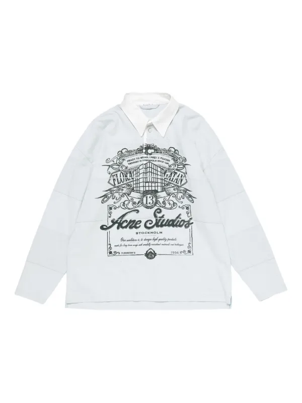 Acne Studios グラフィック ポロシャツ | グレー | FARFETCH JP