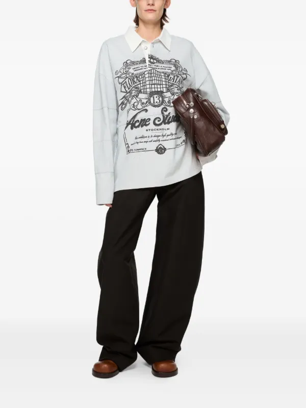Acne Studios グラフィック ポロシャツ | グレー | FARFETCH JP
