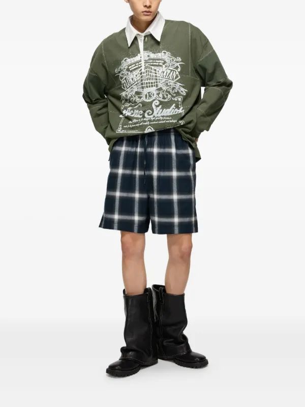 ACNE STUDIOS クラッシュ加工 長袖ポロシャツ ACNE STUDIOS クラッシュ加工 長袖ポロシャツ トップス