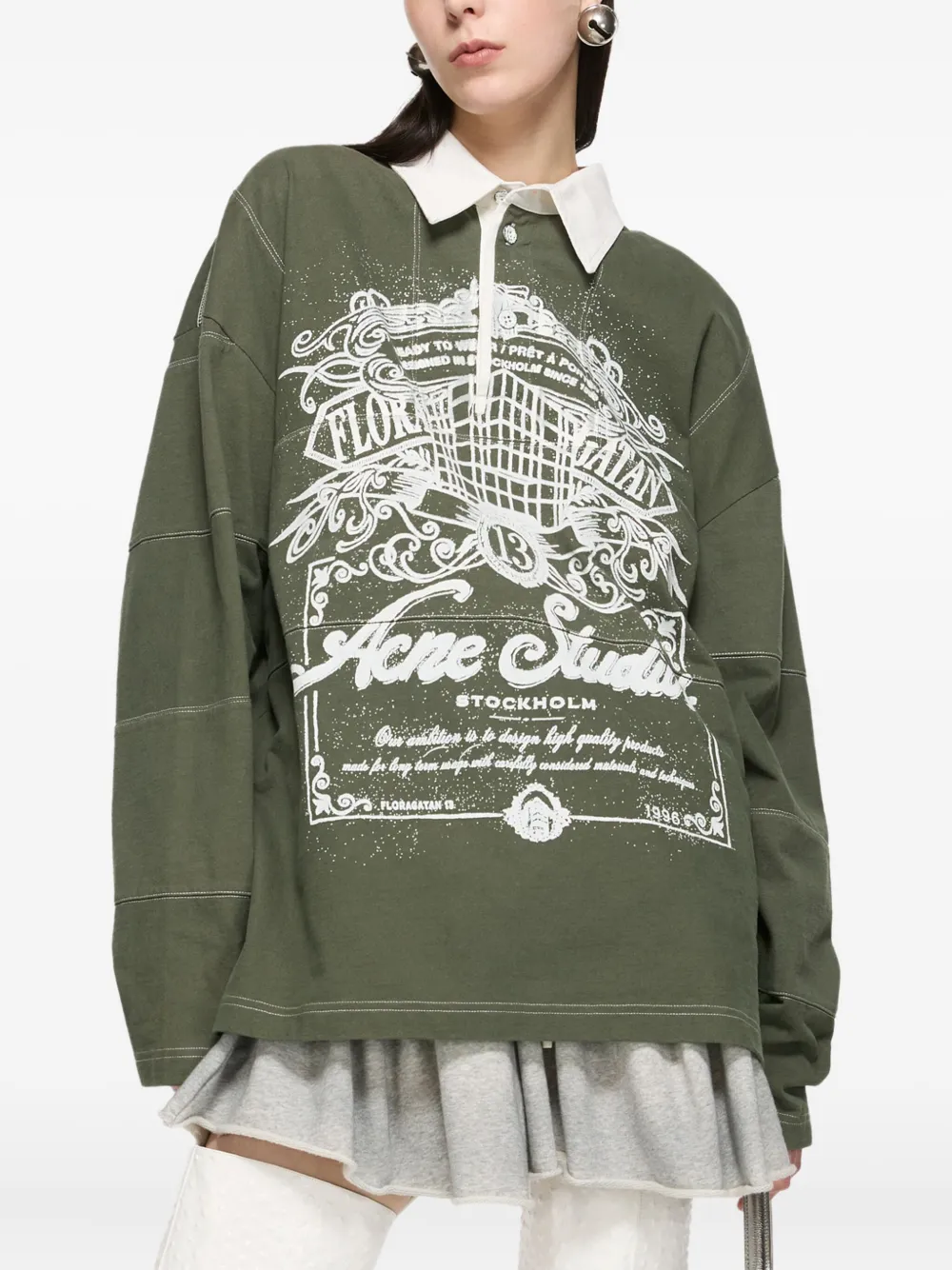 Acne Studios Shirt met grafische print Groen