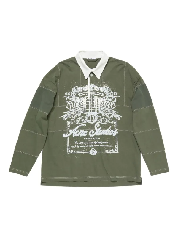 ACNE STUDIOS クラッシュ加工 長袖ポロシャツ ACNE STUDIOS クラッシュ加工 長袖ポロシャツ トップス