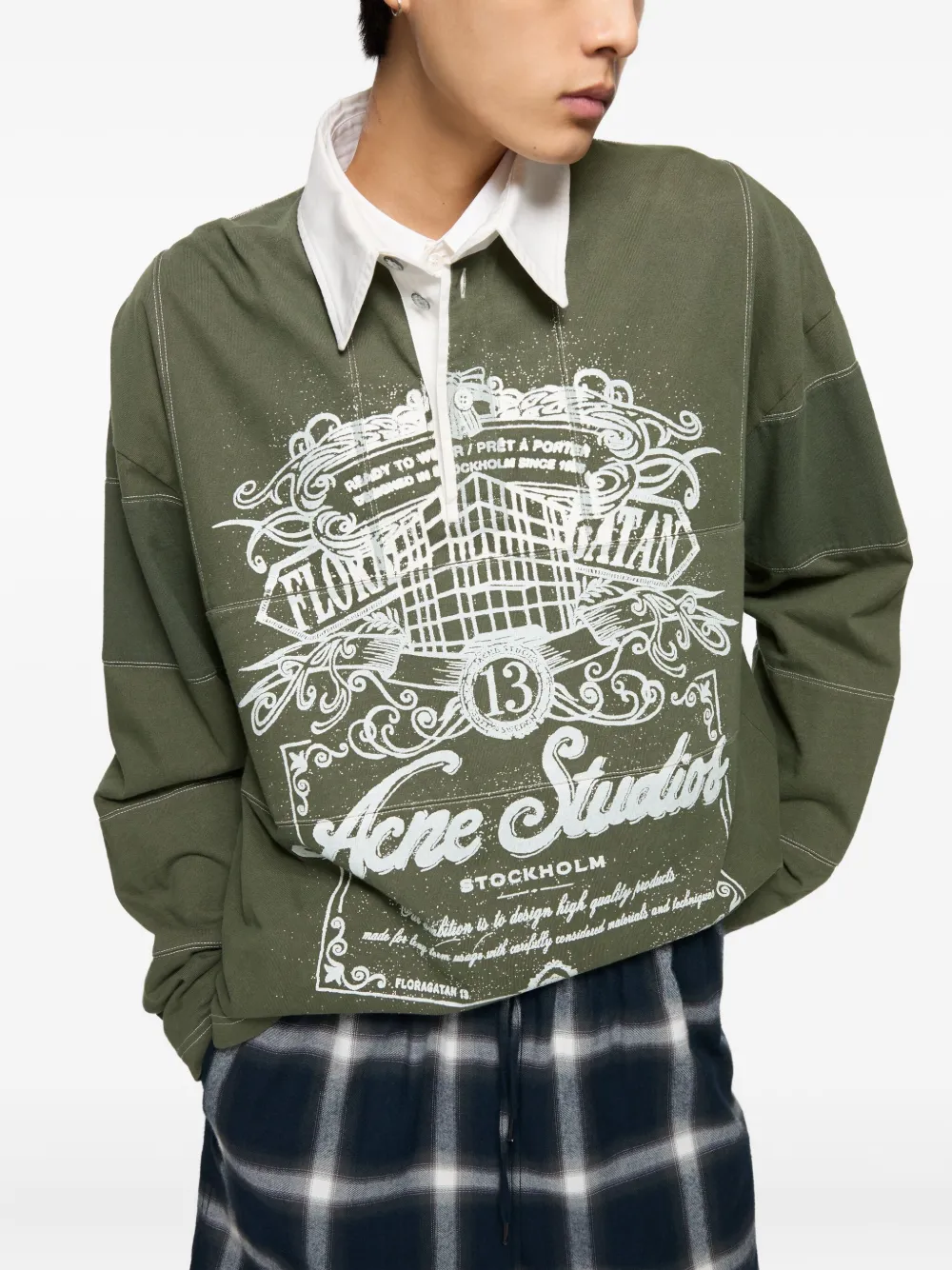 Acne Studios Shirt met grafische print Groen