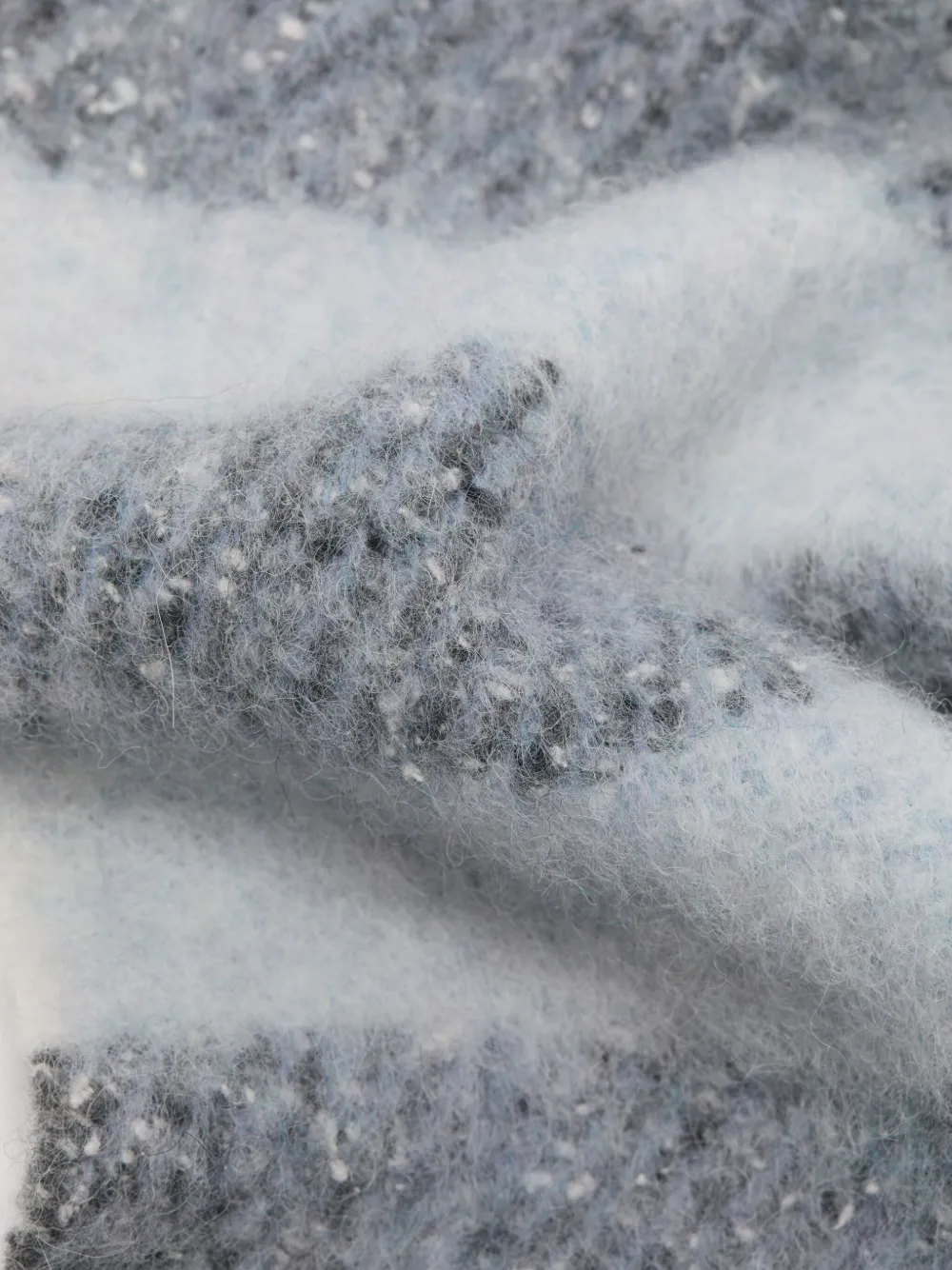 Acne Studios Stripe-pattern Fringed Scarf In Gray