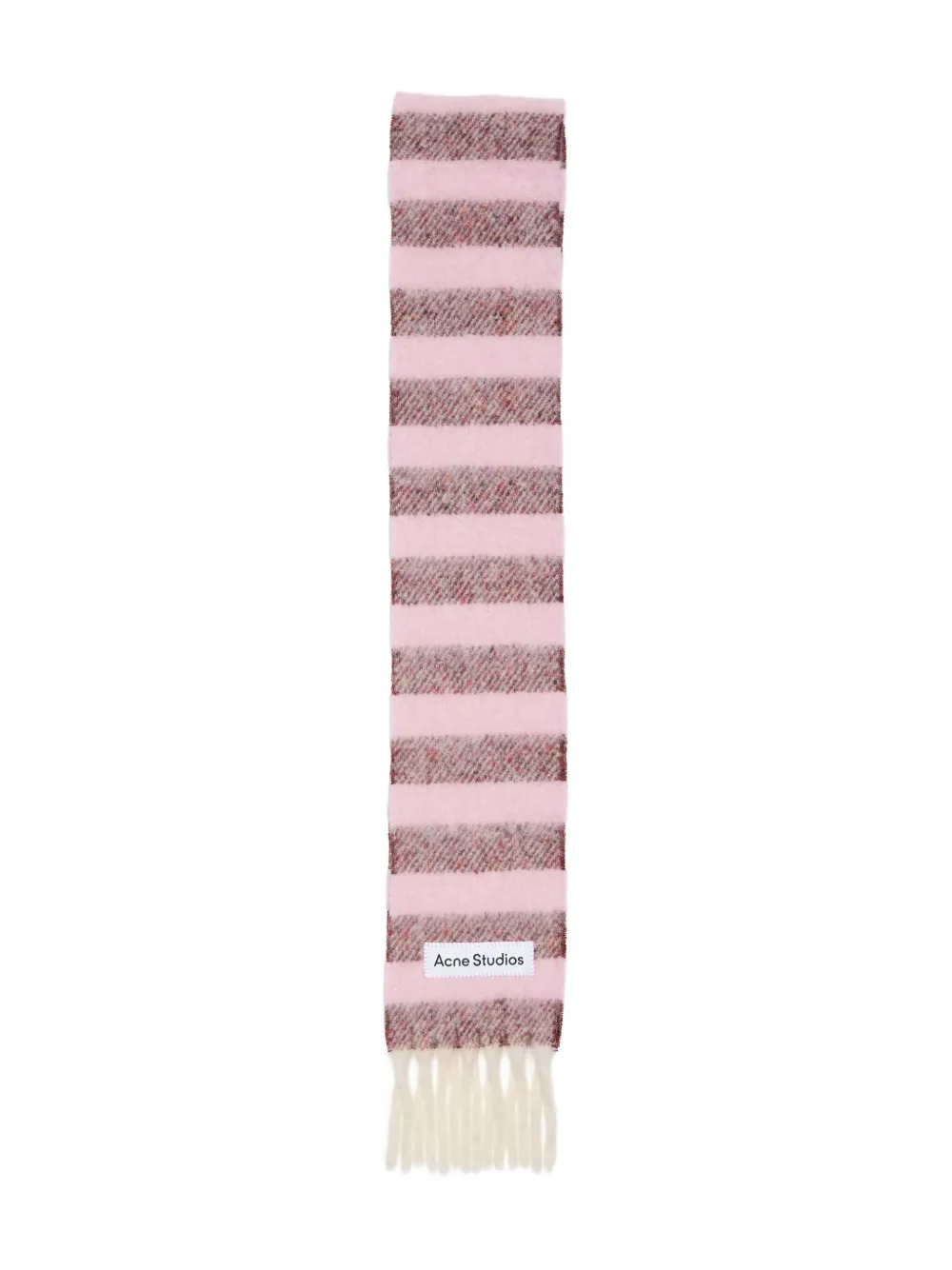 Acne Studios Stripe-pattern Fringed Scarf In Pink