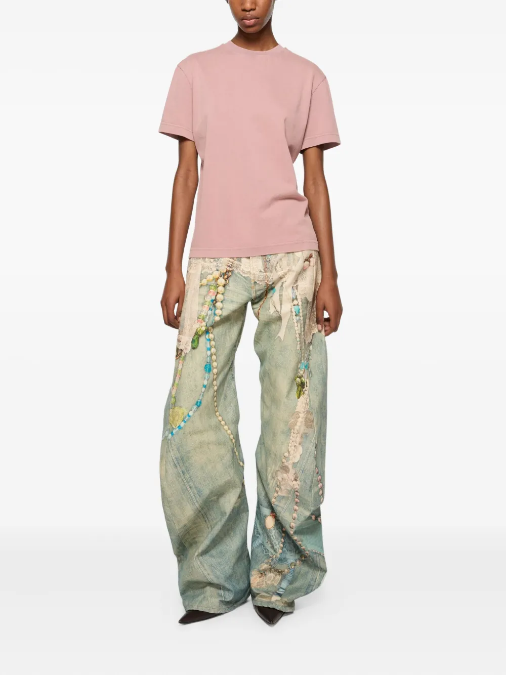 Acne Studios T-shirt met logopatch Roze
